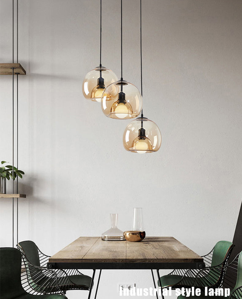 Modern Simplicity Round Cluster Pendant Light Glass Hanging Light for Living Room