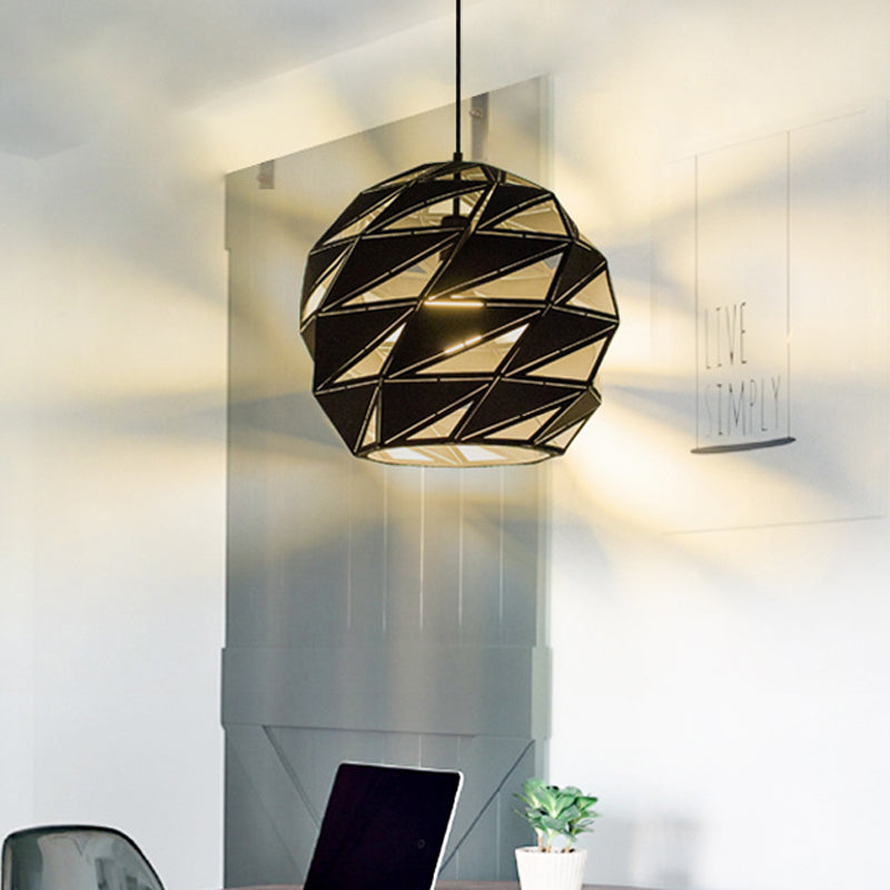 10"/12.5" Wide Metal Laser-Cut Pendant Light Fixture Minimalist 1 Light White/Black Hanging Lamp Kit