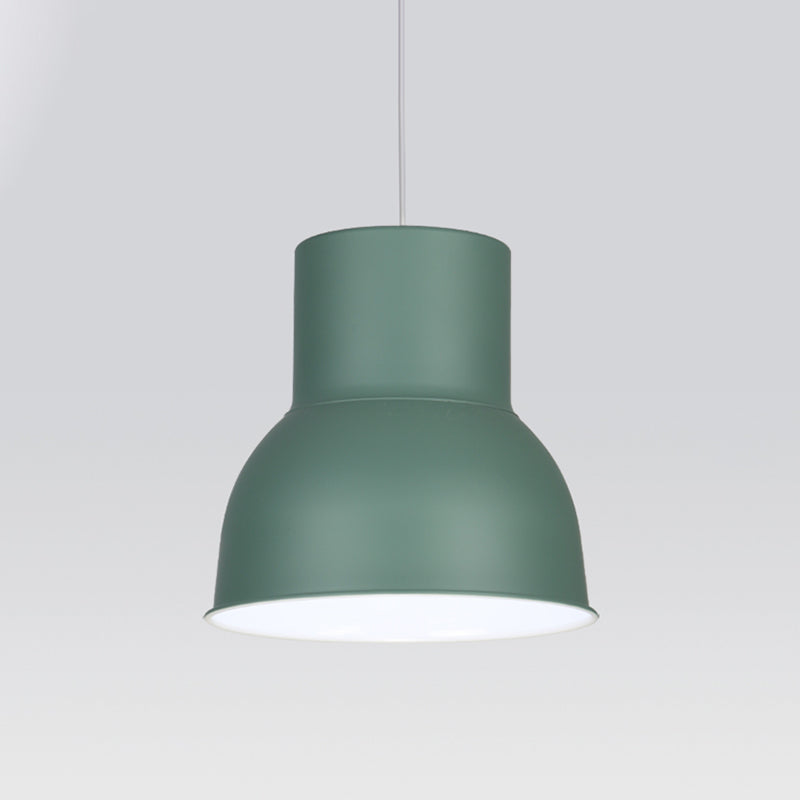 Metal Dome Shade Suspension Pendant Minimalist 10"/14"/15" Wide 1 Light Hanging Light Fixture in Blue/Green