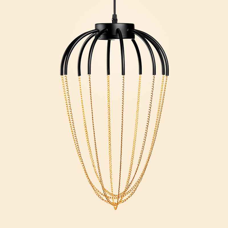 19 "/ 21" W CALIST PENDANT ÉCLAIRAGE LECLURATION METAL 1 LUMIÈRE LUMINE CONtemporaine Hanging Light en noir et or