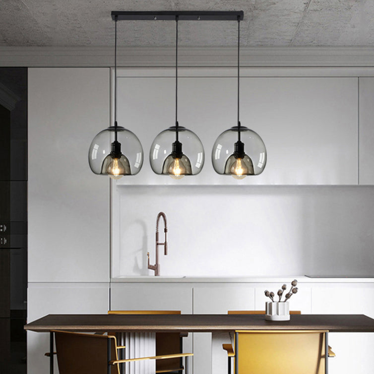 Modern Simplicity Round Cluster Pendant Light Glass Hanging Light for Living Room