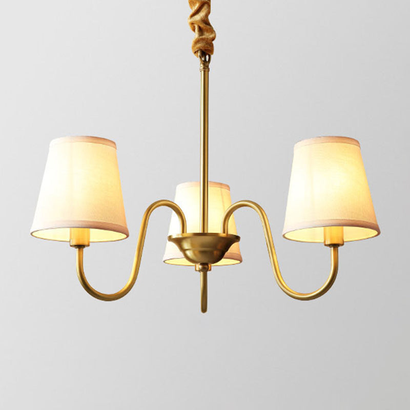 Gold Copper Pendant Light in Traditional Classic Style Flax Sputnik Hanging Light for Living Room
