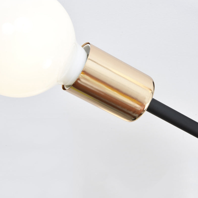 Metallic Semi Flush Light Fixtures Exposed Bulb Modern Bedroom Ceiling Flush Mount Lights
