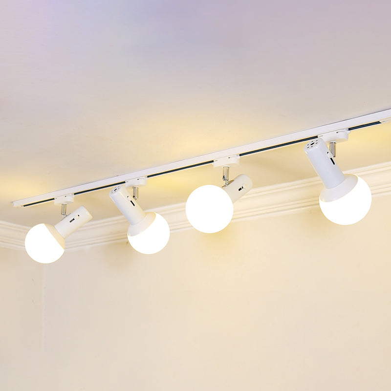 Linear Ceiling Flush Mount Light Minimalist Style Metal White Ceiling Mount Chandelier