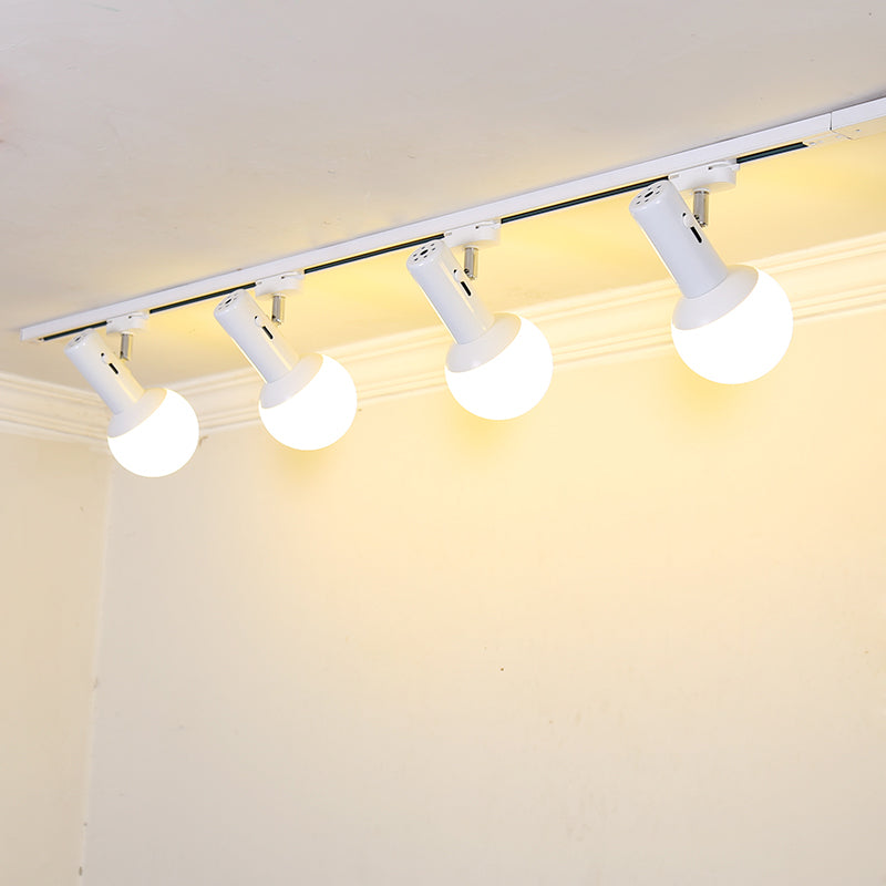 Linear Ceiling Flush Mount Light Minimalist Style Metal White Ceiling Mount Chandelier