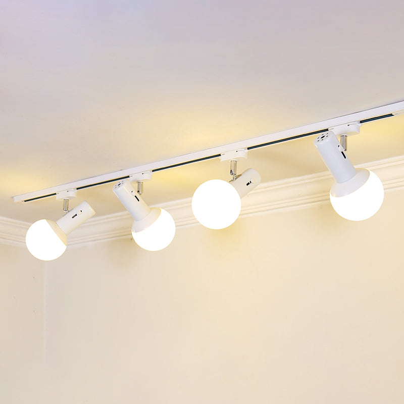 Linear Ceiling Flush Mount Light Minimalist Style Metal White Ceiling Mount Chandelier