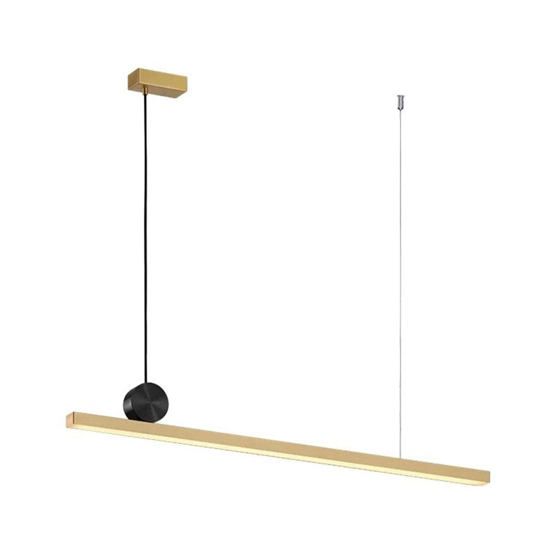 Gold Finish Linear Pendant Lighting Minimalist 34.5"/46.5" Wide LED Acrylic over Island Lighting