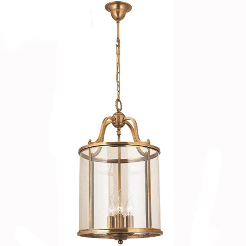 Cylinder Chandelier Light Fixture Traditional Glass Pendant Lighting for Restaurant
