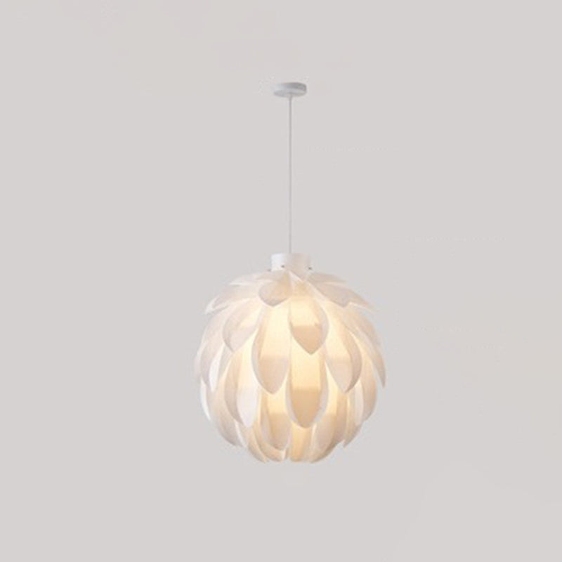 White Plastic Single Hanging Lamp in Modern Creative Style Wrought Iron Pinecone Pendant Light