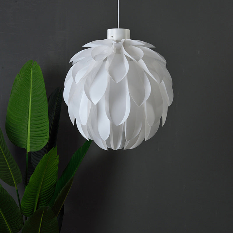 White Plastic Single Hanging Lamp in Modern Creative Style Wrought Iron Pinecone Pendant Light
