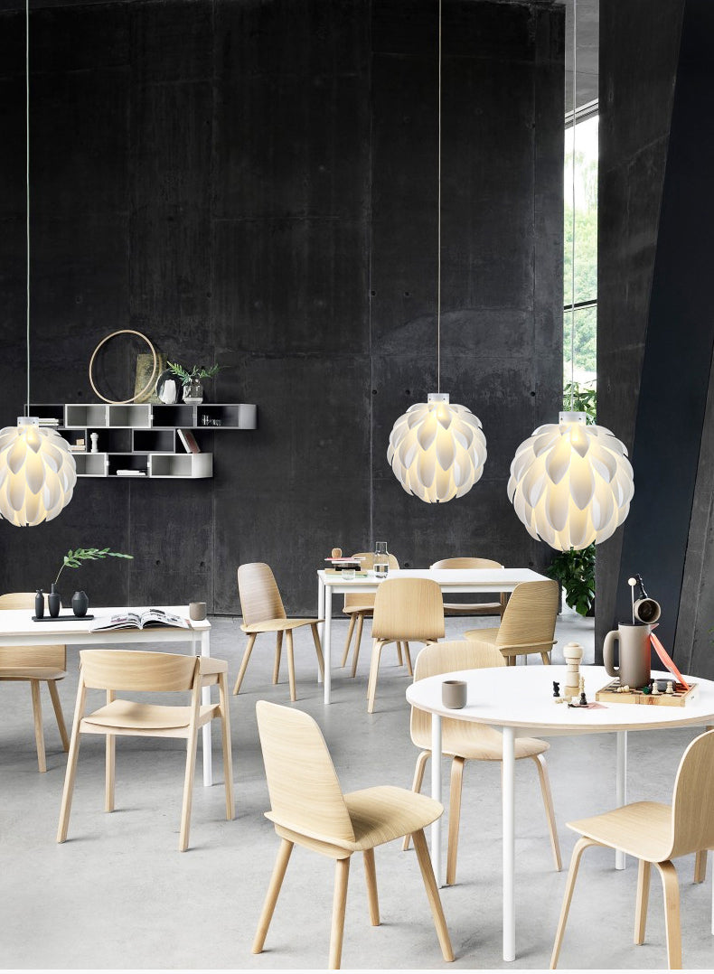 White Plastic Single Hanging Lamp in Modern Creative Style Wrought Iron Pinecone Pendant Light