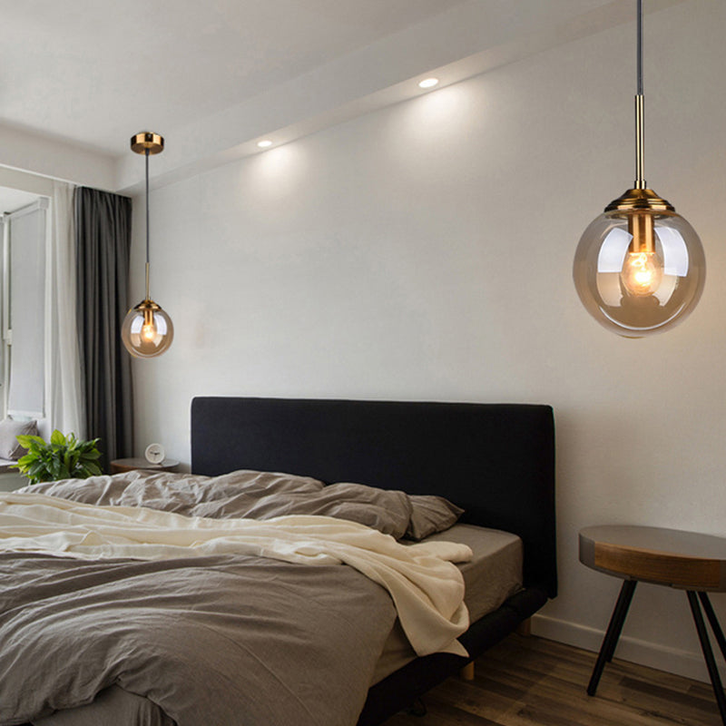 Globe Anhänger Deckenleuchte minimalistische Glasgehackbeleuchtung für Schlafzimmer