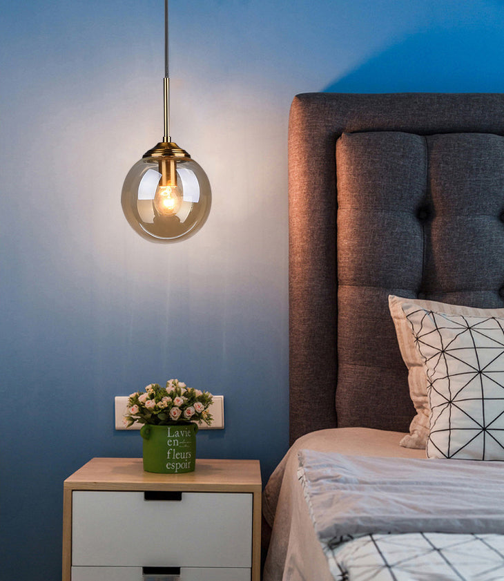 Globe Anhänger Deckenleuchte minimalistische Glasgehackbeleuchtung für Schlafzimmer