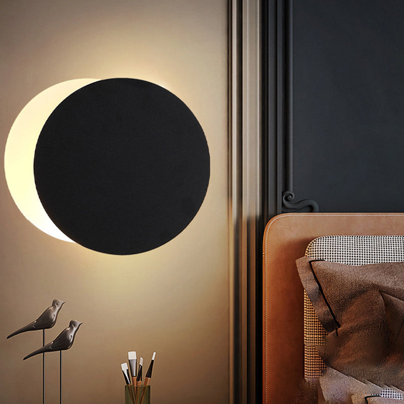 Lampada a parete rotabile circolare in stile moderno in ferro da stiro a led da parete con ombra acrilica