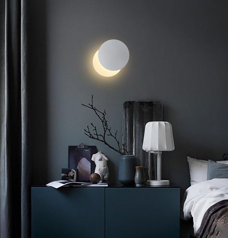 Lampada a parete rotabile circolare in stile moderno in ferro da stiro a led da parete con ombra acrilica