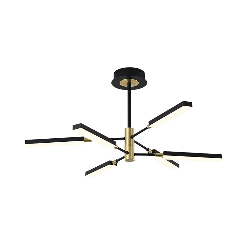 Modern Style Starburst Ceiling Pendant Acrylic 4/6 Lights Black and Gold/White and Gold Chandelier Lamp