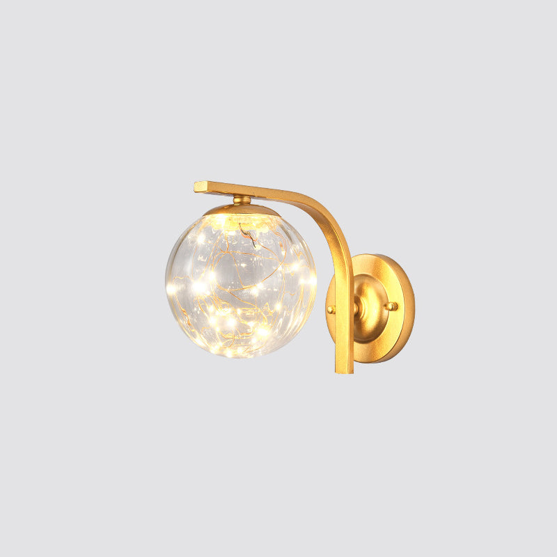 Iron LED Wall Light in Modern Creative Style Babysbreath Glass Wall Sconce for Interior Spaces