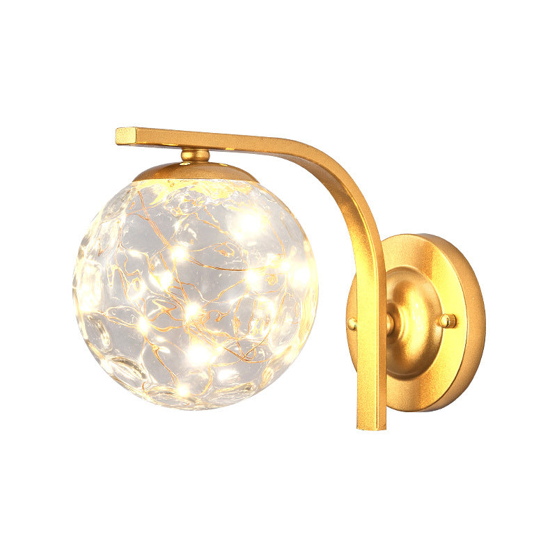 Iron LED Wall Light in Modern Creative Style Babysbreath Glass Wall Sconce for Interior Spaces