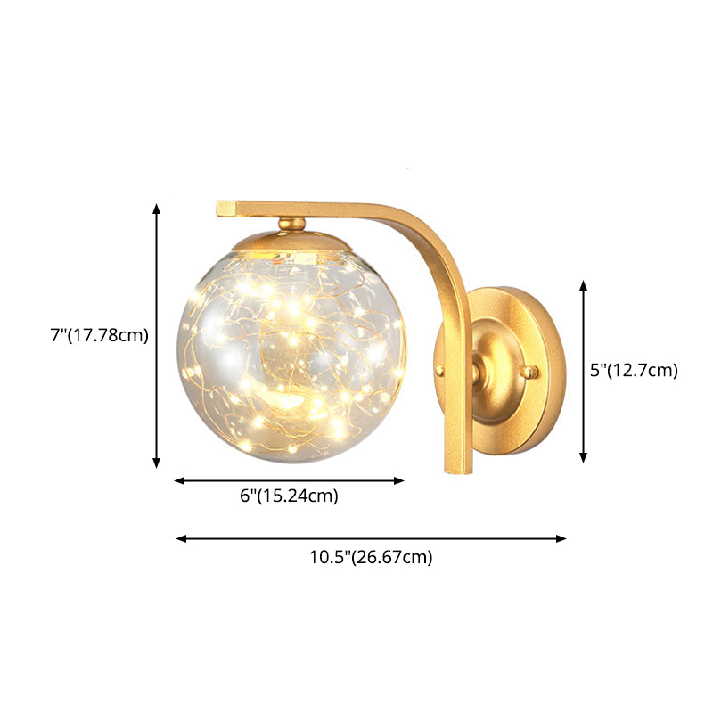 Iron LED Wall Light in Modern Creative Style Babysbreath Glass Wall Sconce for Interior Spaces