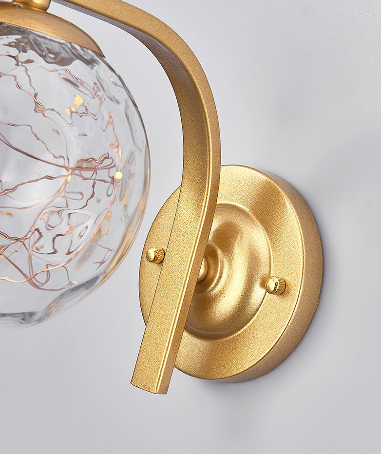 Iron LED Wall Light in Modern Creative Style Babysbreath Glass Wall Sconce for Interior Spaces