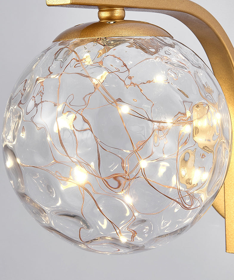 Iron LED Wall Light in Modern Creative Style Babysbreath Glass Wall Sconce for Interior Spaces