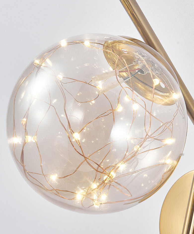 Wrought Iron LED Wall Lamp in Modern Creative Style Glass Globe Wall Light for Bedroom