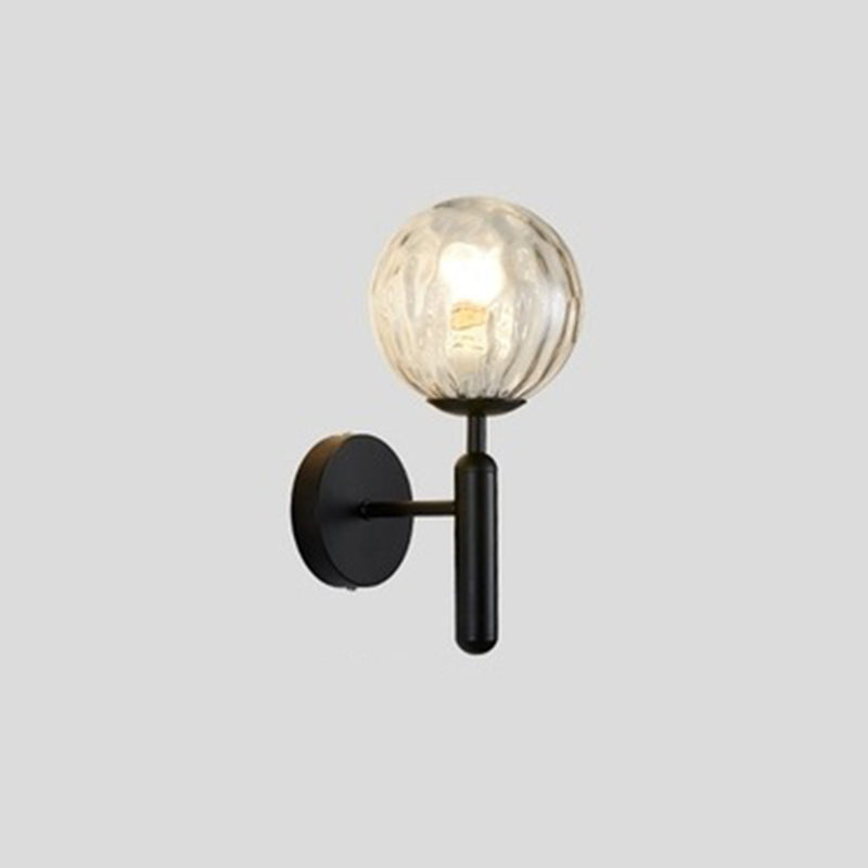 1-Light Aluminium Wall Lamp in Modern Creative Style Glass Globe Wall Sconce for Bedroom