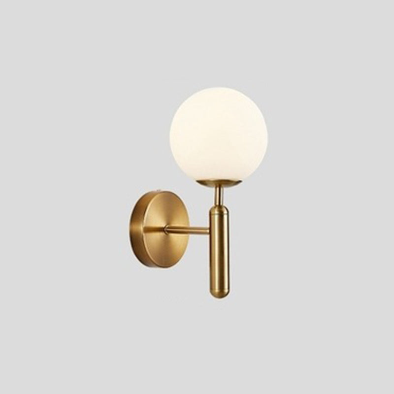 1-Light Aluminium Wall Lamp in Modern Creative Style Glass Globe Wall Sconce for Bedroom