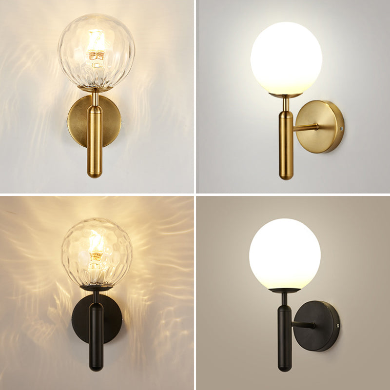 Lampe murale en aluminium à 1 lumière dans le globe de verre créatif moderne Appiculture murale pour la chambre à coucher