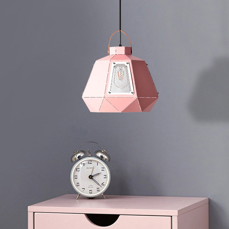 Urn Pendant Lighting Modern Metal 10"/14" Wide 1 Head Grey/Pink/Yellow Hanging Ceiling Light with Handle