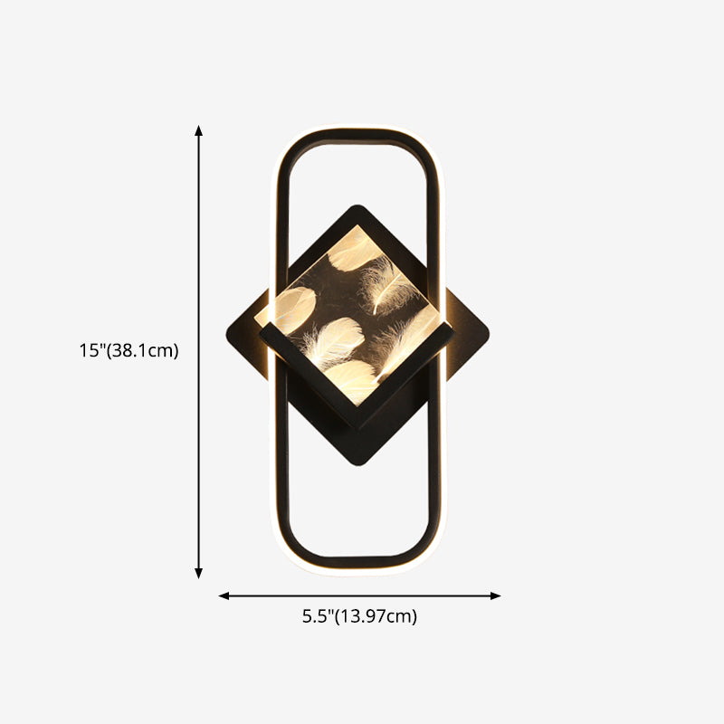 Modernist Crystal Rectangle Wall Light Fixture 1-Light LED Sconce Light for Bedroom