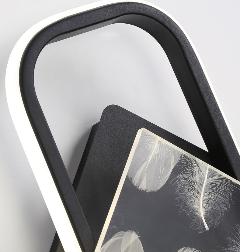 Modernist Crystal Rectangle Wall Light Fixture 1-Light LED Sconce Light for Bedroom