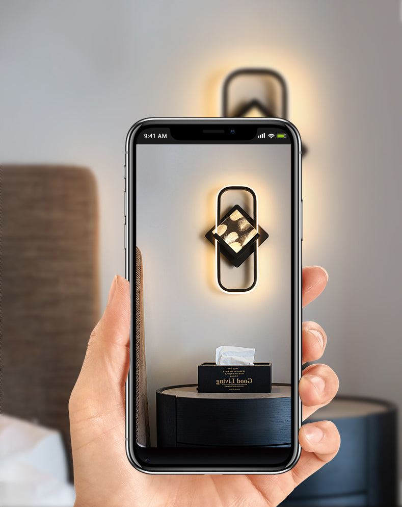 Modernist Crystal Rectangle Wall Light Fixture 1-Light LED Sconce Light for Bedroom