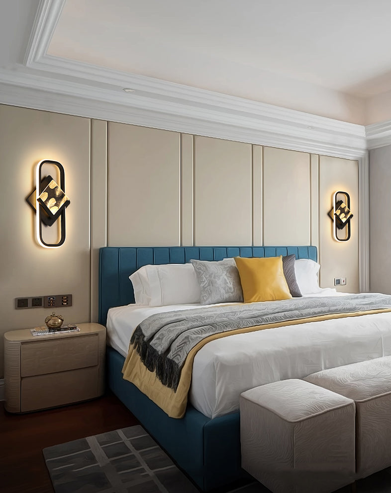 Modernist Crystal Rectangle Wall Light Fixture 1-Light LED Sconce Light for Bedroom