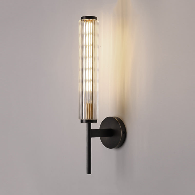 Contemporary Armed Glass Wall Sconce 1-Light Wall Mounted Lamp for Living Room