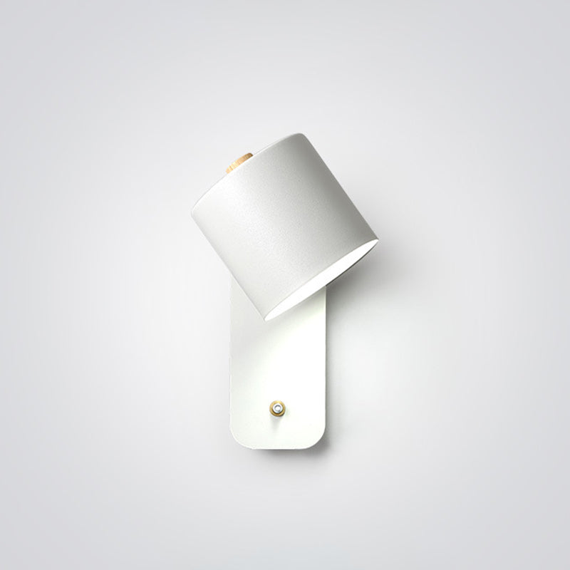 Bedroom Wall Mounted Light Fixture Nordic Style Wall Sconce Lighting with Cylinder Metal Shade