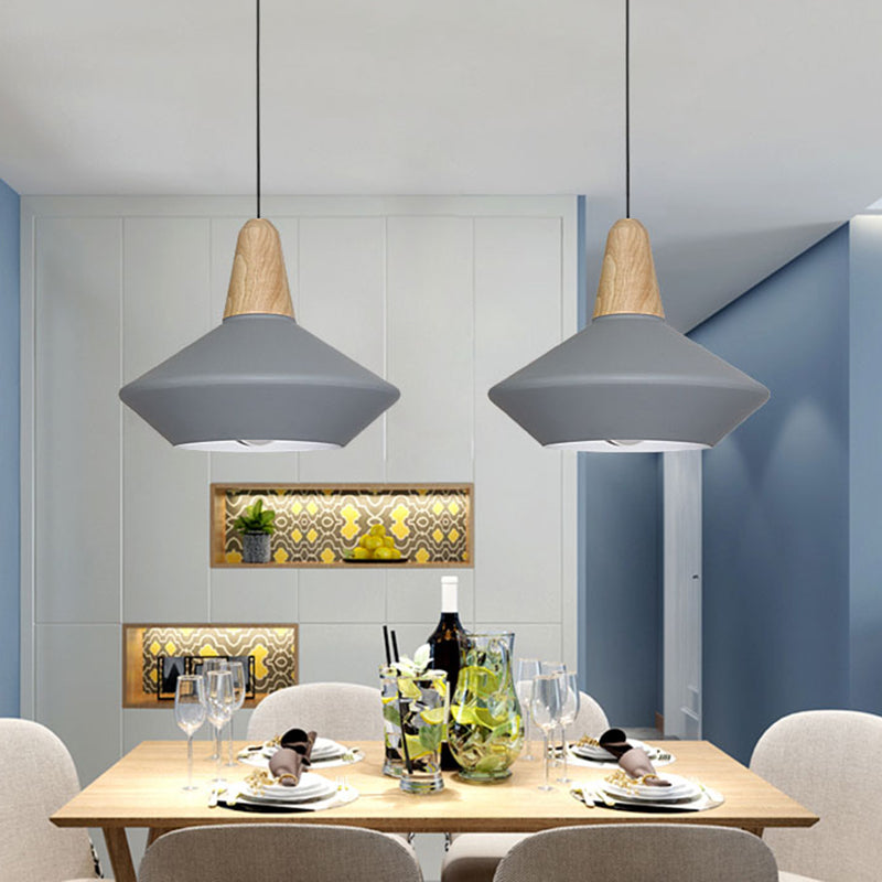 Metal Urn Pendant Light Modernist 1 Bulb Ceiling Suspension Lamp in Blue/Grey for Dining Room