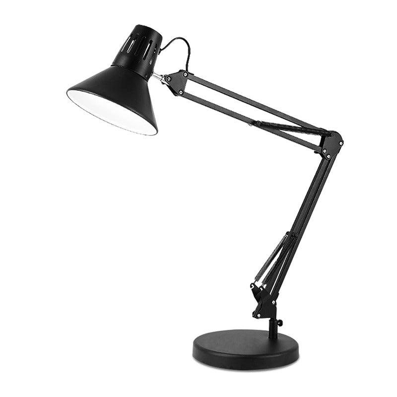 Studio conico Studio lampada da scrivania Metallic 1 Testa Nordica Luce da tavolo con braccio azionario