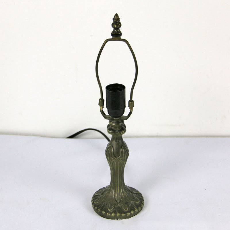 Umbrella Shaped Stained Glass Nightstand Lamp Vintage 1-Bulb Table Light for Living Room
