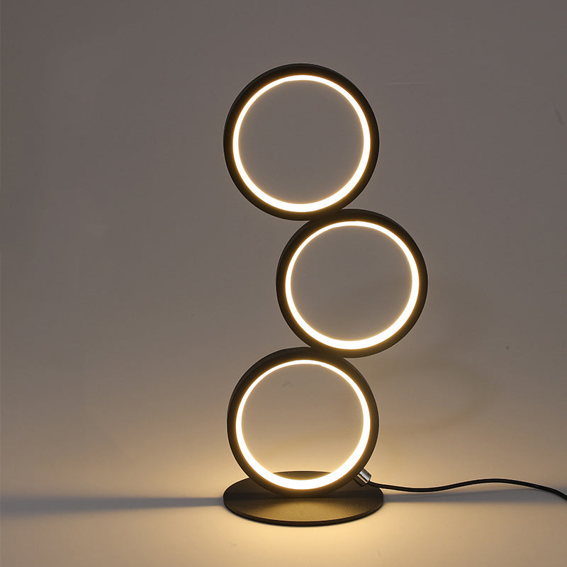 Table à LED en forme de bague Light Creative Minimalist 3-Light Night lampe pour le salon