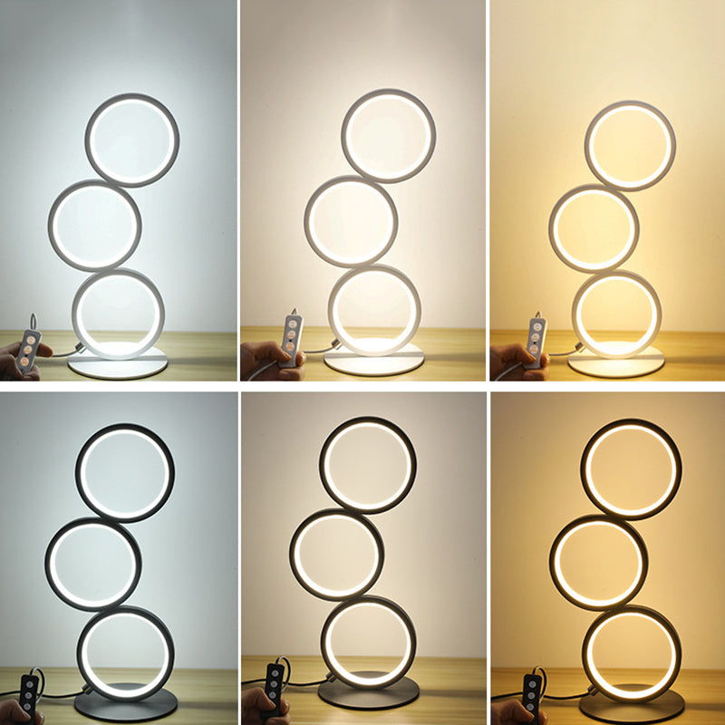 Table à LED en forme de bague Light Creative Minimalist 3-Light Night lampe pour le salon