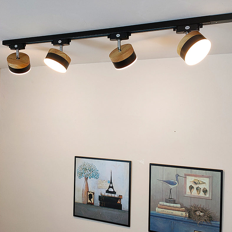 Legno circolare a filo circolare a sfioramento leggero a LED minimalista semifulò lampada a montaggio