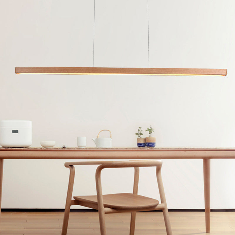 Linear Island Lighting Wood Contemporary Simplicity Pendant Lighting Fixtures for Restaurant