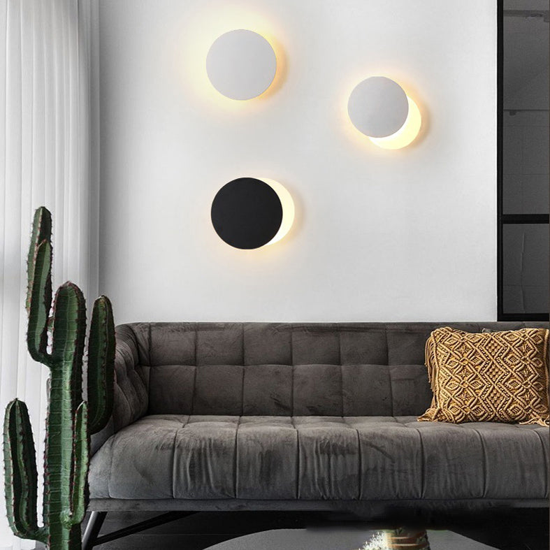 Lampada a parete rotabile circolare in stile moderno in ferro da stiro a led da parete con ombra acrilica