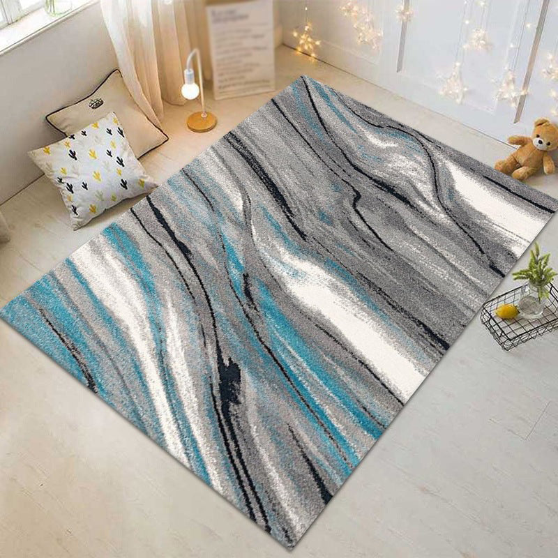 Casual Watercolor Printed Rug Funky Artistic Carpet Polyester Friendly Washable Rug for Living Room