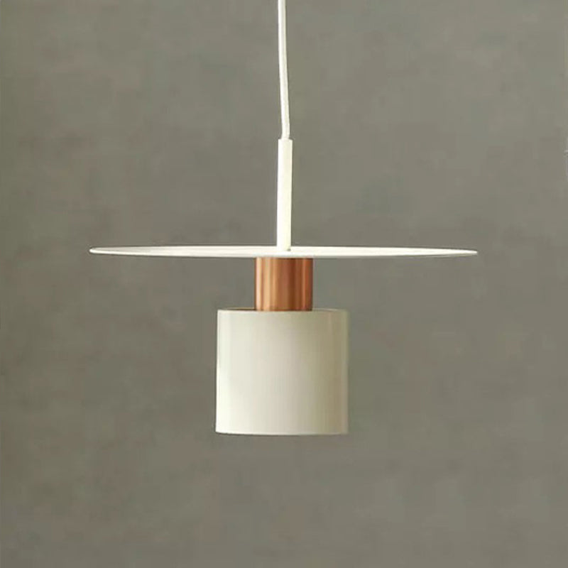 Cylindrical Hanging Lamp Modernism Metal 8"/12" Wide 1 Head Copper Ceiling Pendant Light
