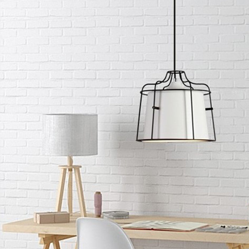 Lámpara de techo de 1 cabeza de macarrón blanco/amarillo/azul lámpara colgante de campana con sombra de metal para comedor