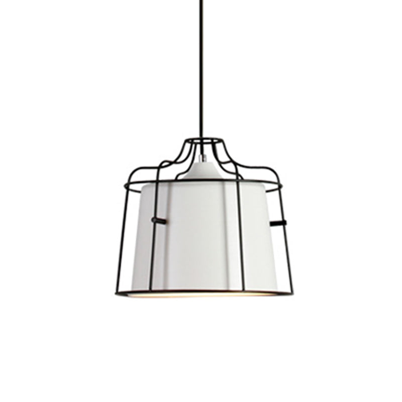 Lámpara de techo de 1 cabeza de macarrón blanco/amarillo/azul lámpara colgante de campana con sombra de metal para comedor