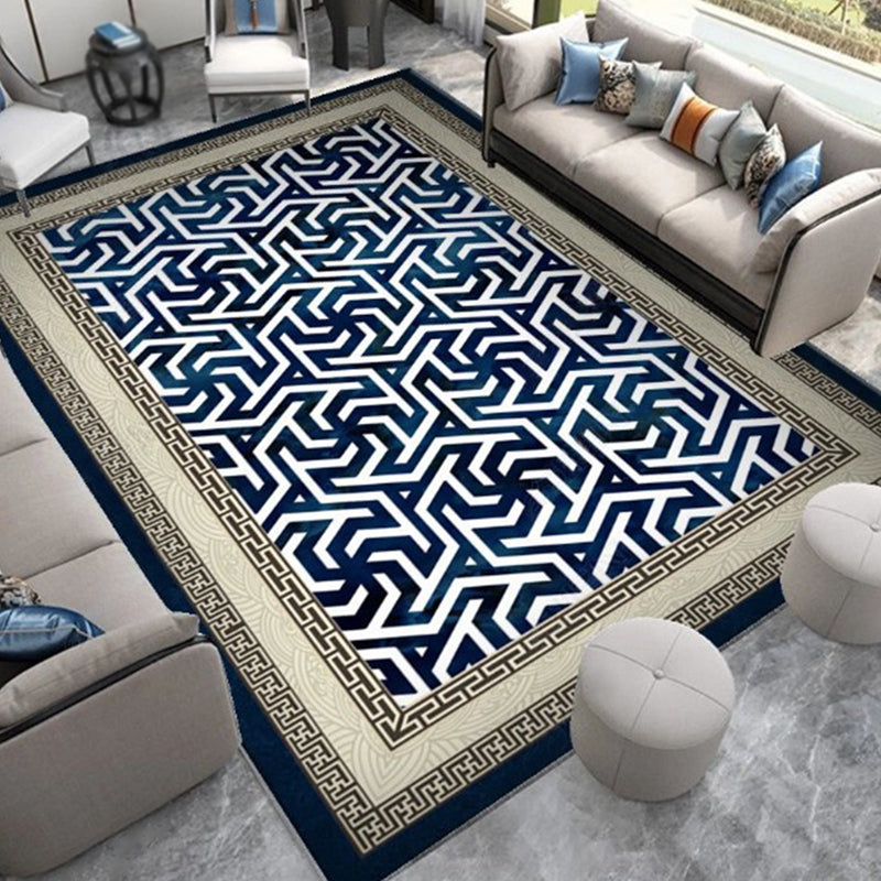 Multicolor Floral Print Rug Polyester Nordic Carpet Non-Slip Backing Indoor Rug for Living Room
