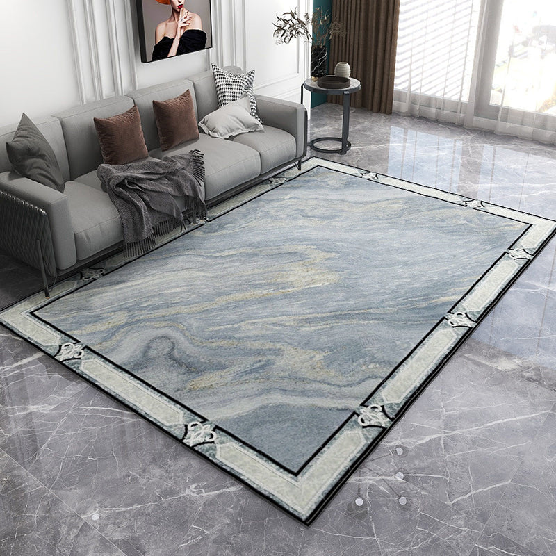 Solid Color Luxe Area Carpet Polyester European Printing Indoor Rug Easy Care Carpet for Living Room